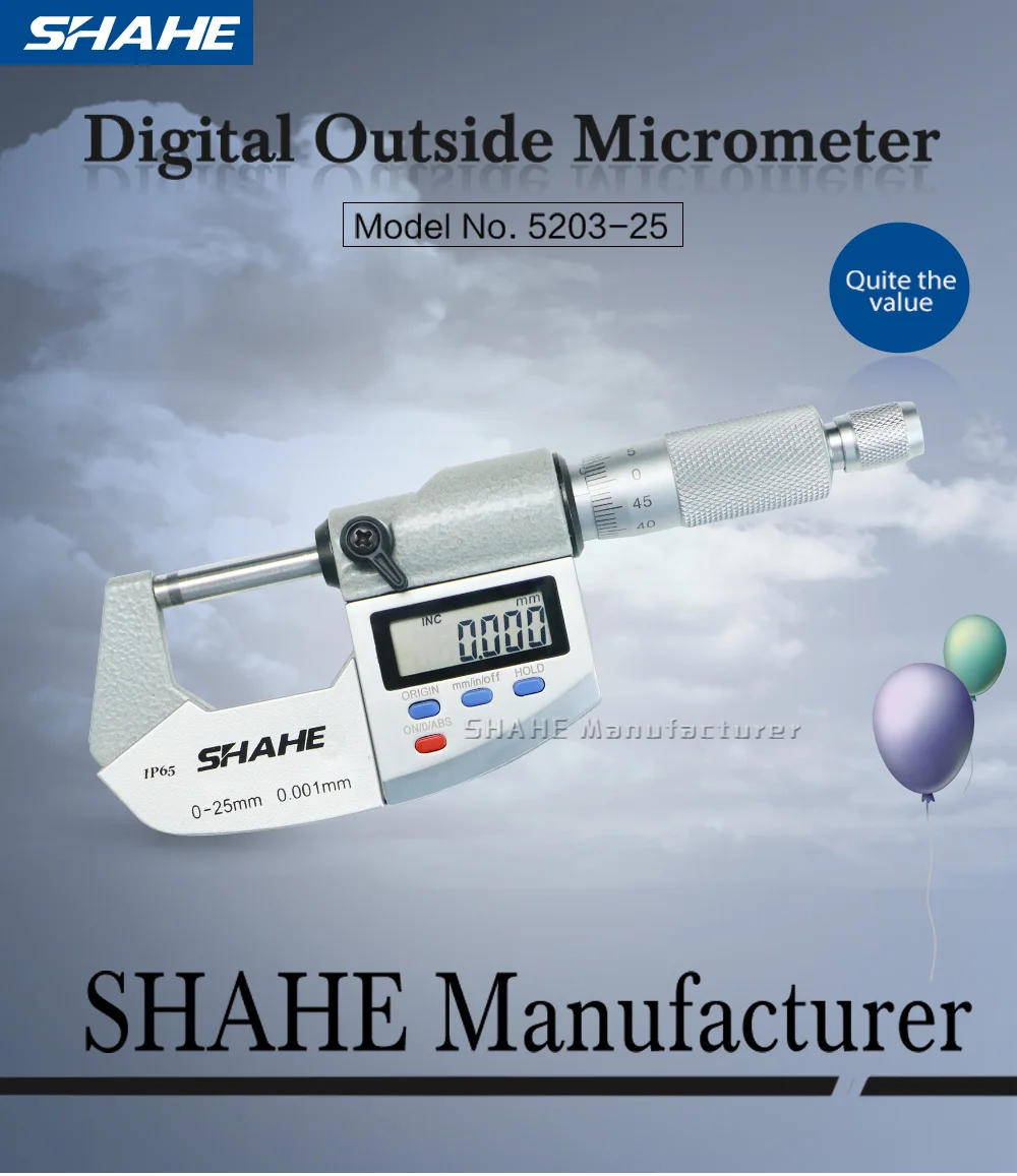 Description Picture 5 of itemSHAHE IP65 Waterproof Digital Micrometer Caliper Gauge 0.001mm Electronic Digital Micrometer Caliper Measuring Gauge Tools