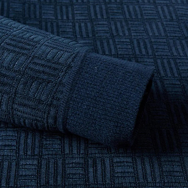 Description Picture 2 of itemMen Round Neck Top Thick Warm Men's Winter Sweater Soft Solid Color Pullover for Casual Bottoming Mid Length Round Neck Male