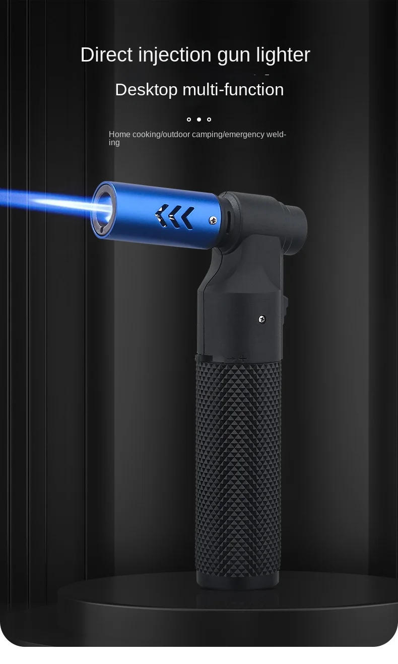 Description Picture 2 of itemSpray Gun Torch Blue Flame Jet Gas Lighter Kitchen Cooking Smoking Accessories Windproof Turbo Jewelry Welding Cigar Lighters