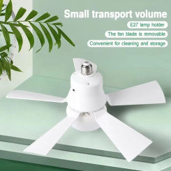 1pc Ceiling fan with LED light and remote control Recessed installation Removable Dimmable Silent design Suitable for home use