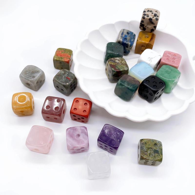 Description Picture 3 of item15MM Natural Amethyst D6 Dice Toy Number Game Crystal Quartz Stone Sieve Party Magic Props Board Novelty Home Decor Gift
