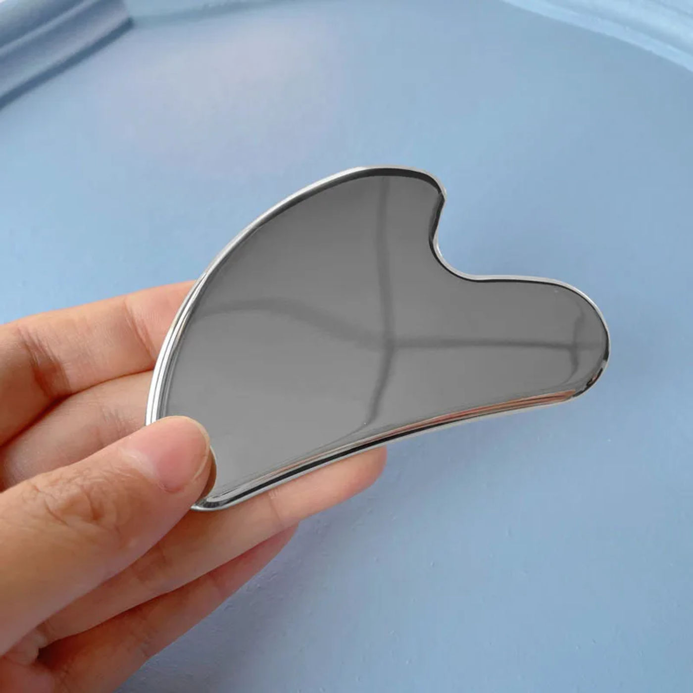 Description Picture 3 of itemStainless Steel Scraper Gua Sha Tool Face Lift Anti-Aging Skin Tightening Cooling Reduce Puffiness Facial Massage tool