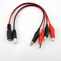 DC 5.5MM 2.1MM Alligator Clip DC Power Male Female Test lead Cable Crocodile Wire Connector To Male 25cm
