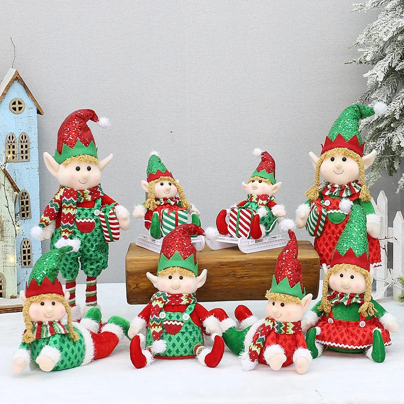 Description Picture 2 of itemNew Fabric Lying Posture Telescopic Sled Elf Doll Christmas Party Gift Decoration Supplies Ornaments