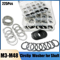 External Circlip C-clip Washer Retaining Snap Ring Stainless Steel Black 65mn Steel C Type External Circlip for Bearing Shaft