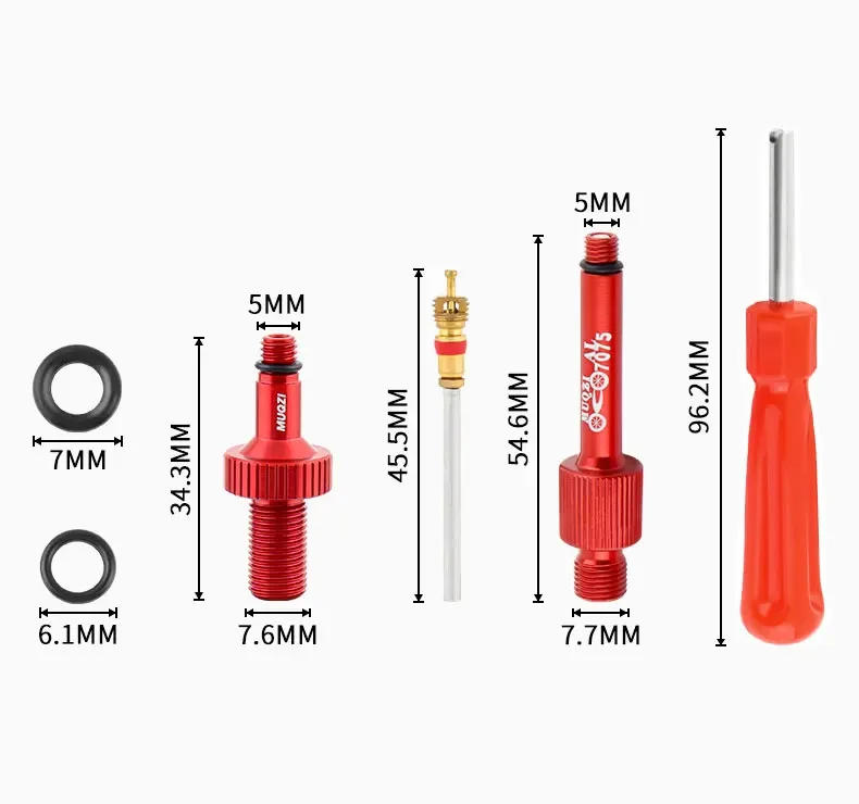 Description Picture 3 of itemMUQZI MTB Bike Rear Shock Absorber Valve Core Adapter Suspension Parts  Repair Tools Anti-Leakage Aluminum Alloy Converter