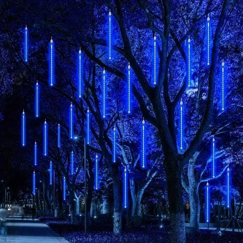 Description Picture 2 of itemRain Drop Falling Decor 32/24/16/8 Tubes Christmas Meteor Shower LED String Light Holiday Lighting Garden Party Yard Decorations