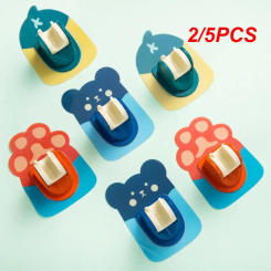 2/5PCS Showerhead Bracket Wall Mounted With 2 Hooks Cartoon Waterproof Durable Bathroom Accessories Shower Head Stand