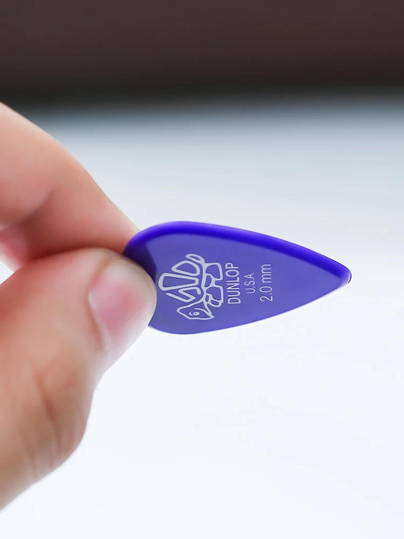 Description Picture 4 of itemDunlop Delrin 500 Guitar Picks 41R 0.46/0.71/0.96/1.14/1.5/2.0 mm Smooth Surface Beveled Edge Design Warm Tone