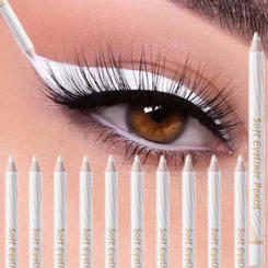 White Eyeliner Pen Waterproof and Sweat Proof Eye Corner Highlight Brightening High Pigment White Lying Silkworm Eyeliner Makeup