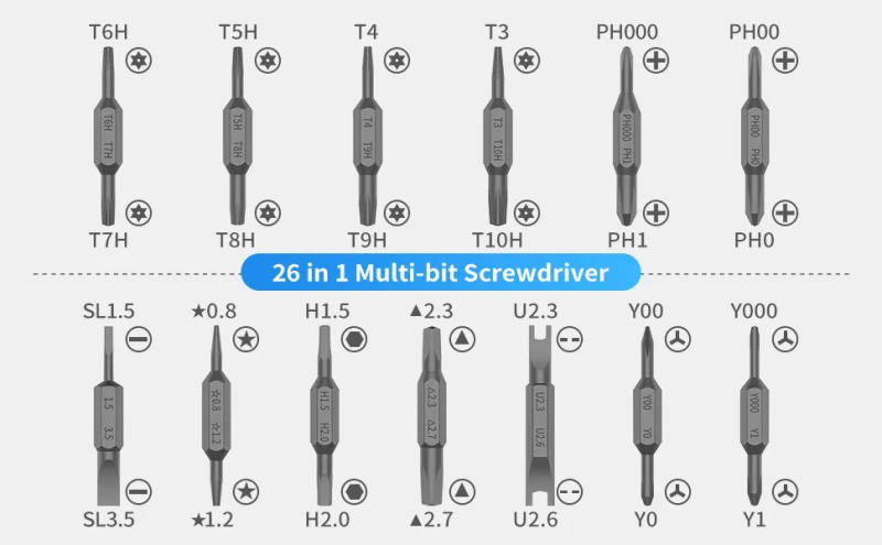 Description Picture 4 of item27/39 in 1 Precision Screwdriver Set Manual Pen Small Screwdriver with 38 Magnetic Torx Phillips Drill Bits Mini Repair Tool