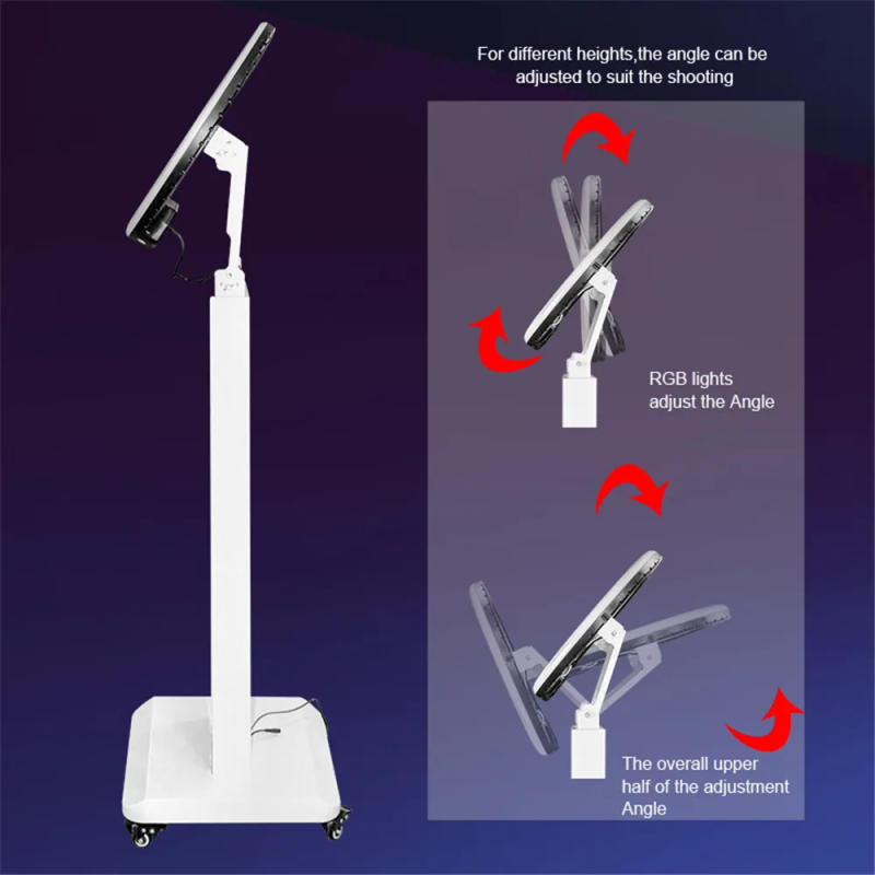 Description Picture 6 of itemAdjustable Stand Selfie Photobooth Machine Shell Customized LOGO iPad Photo Booth With LED Ring Light For Wedding Partys Events