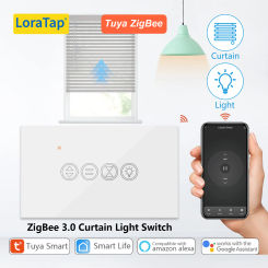 Tuya ZigBee US IL Standard Curtain Light Switch Smart Life Remote Control Google Assistant Alexa