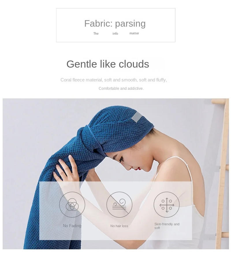 Description Picture 4 of itemSuper Absorbent Elastic Band Head Towel for Women's Hair Drying - Extra Large Microfiber Hair Towel Wrap with Headband