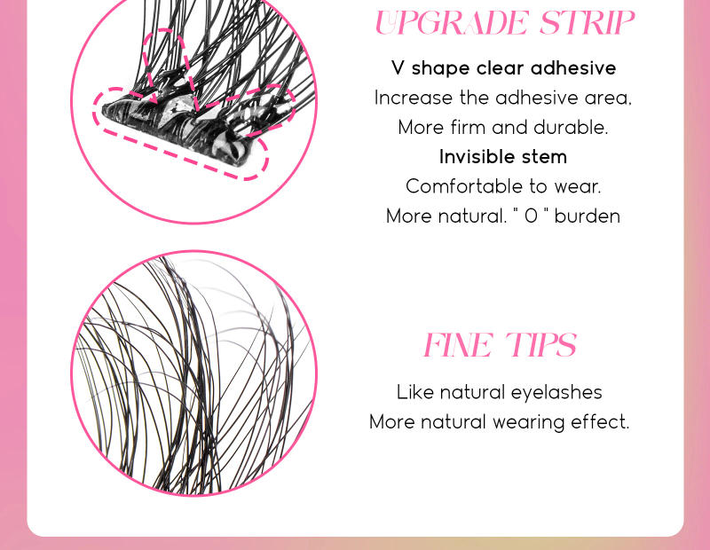 Description Picture 5 of itemVYRILA Self Adhesive Eyelashes Cluster Lashes No Glue Needed DIY Lash Extension Soft Glue-Free Individual Lashes