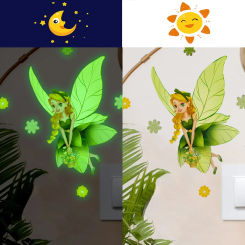 Fairy Elf Fairy Luminous Wall Stickers for Kids Rooms Girls Room Home Decor Glow In The Dark Fluorescent Light Switch Stickers