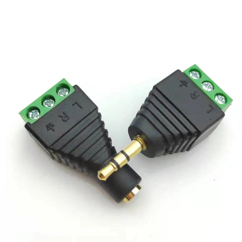 Description Picture 3 of item1pcs 2/3/4Section 3.5mm jack connector stereo DC free screw crimping audio interface terminal block mono channel plug adapter