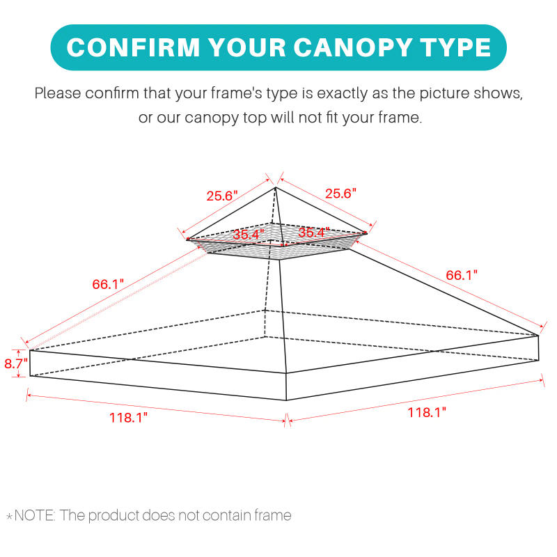 Description Picture 2 of itemCanopy Replacement top Cover Outdoor Grill Shelter Canopy Top BBQ Tent Cover Tent Topper Replacement Cover for Patio Garden