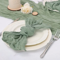6PC Sage green Gauze Napkin Christmas Cheesecloth Table placemats Setting Dining Wedding Party Banquets Banquets Arches  Decor