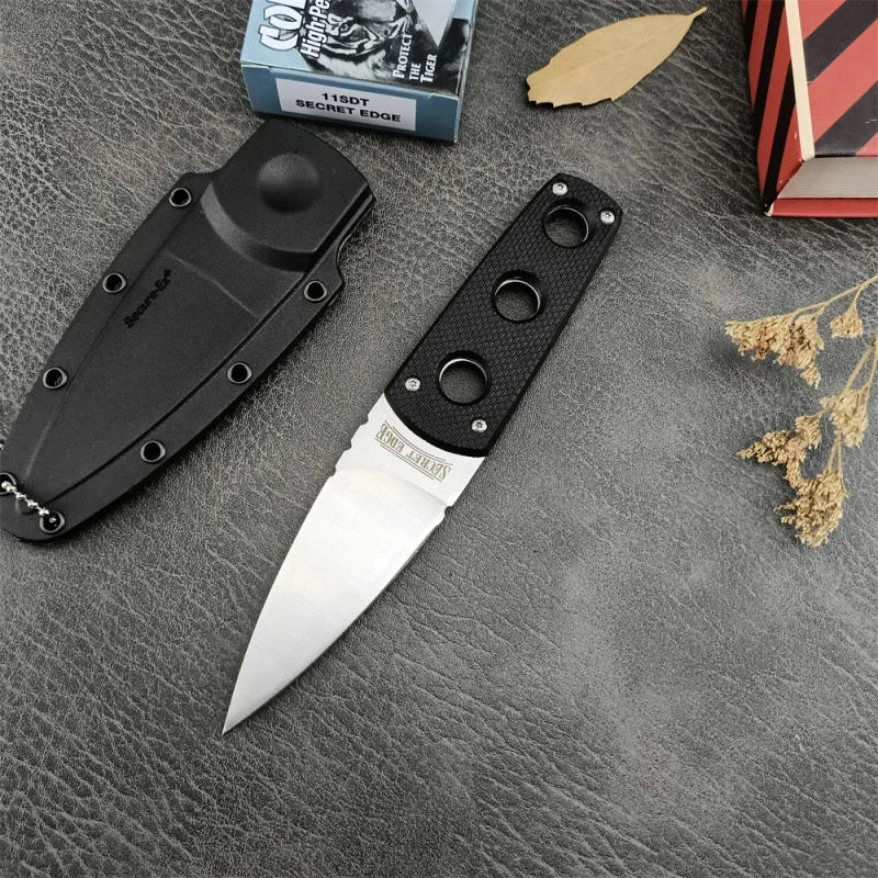 Description Picture 3 of itemDefense COLD Secret Edge Fixed Blade Knife 440c Steel ABS Handle Protable Tactical Knives Hunting Safety Pocket EDC Multitool