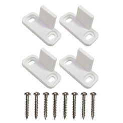 2 Sets Sliding Barn Door Floor Guide Stopper Lock Handle White Carbon Steel