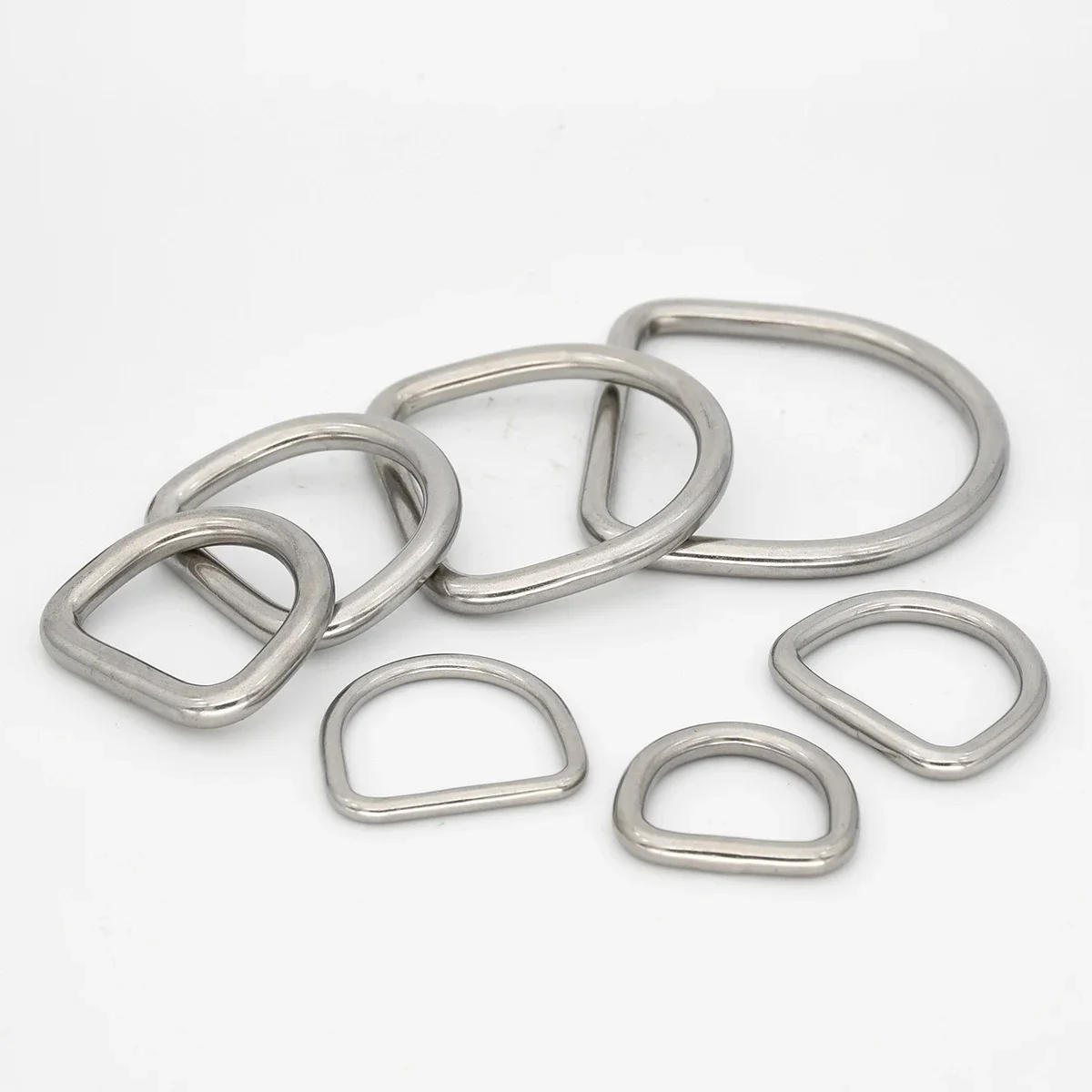 Description Picture 3 of itemStainless Steel Dee D Ring Buckle Clasp for Pet Dog Collar Backpack Leathercraft Purse Bag Strap Belt Webbing Garments Parts