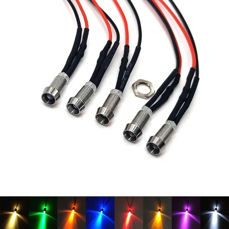 Description Picture 3 of item220V,110V,48V,36V,24V,12V,9V6V5V,3V 3mm Pre-Wired LEDs Bulb with Holders Emitting Diodes Indicator Lights,5mm Panel Mount