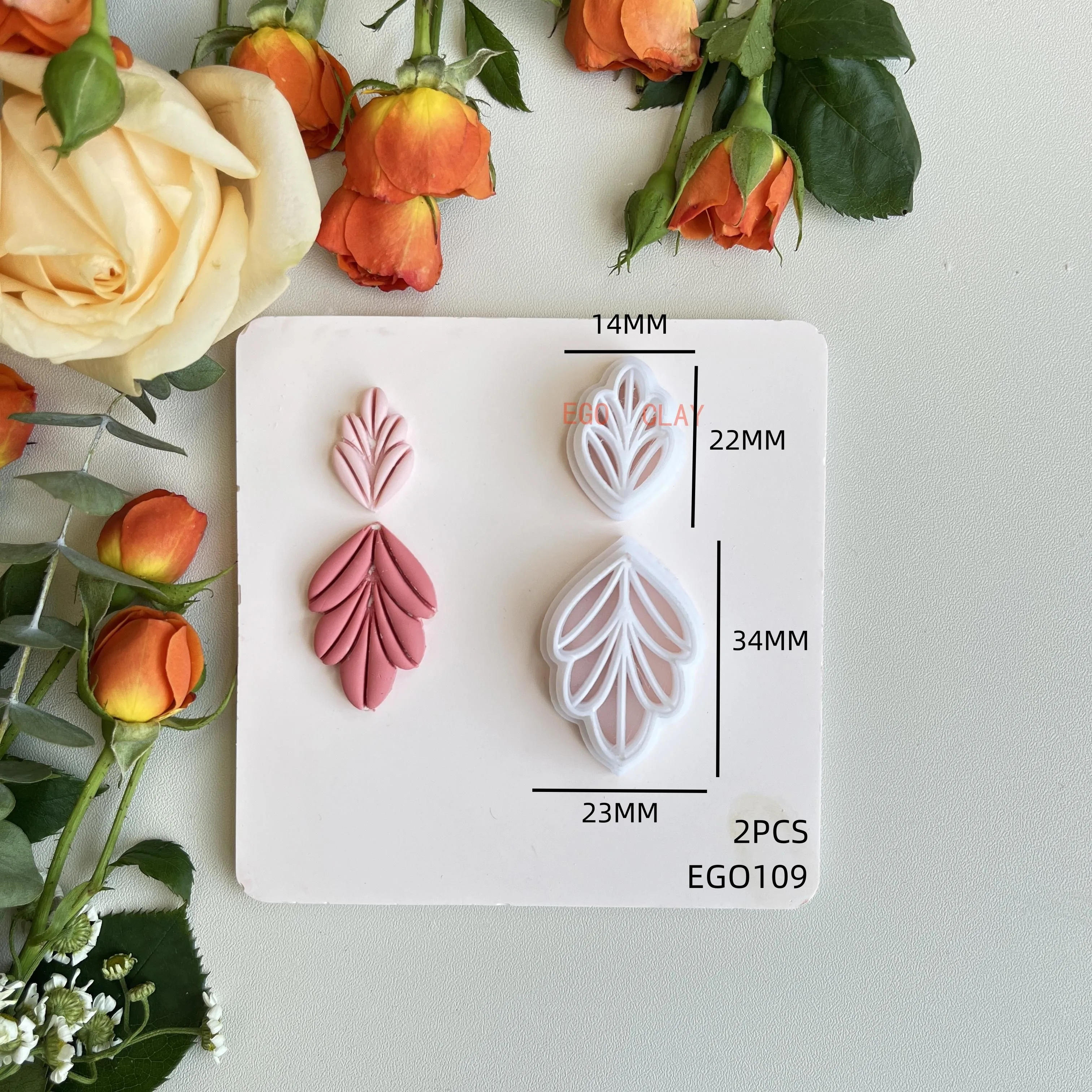 Description Picture 3 of itemExotic floral tropical green leaf pattern mold polymer clay cutting mold for hanging pendant earrings DIY making gift decoration