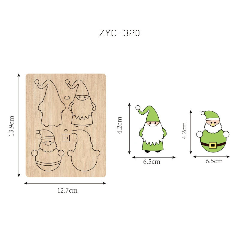 Description Picture 3 of itemZYC-320 Santa Claus wooden cutting mold suitable for die-cutting machines