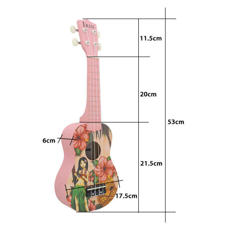 Description Picture 3 of itemIRIN 21 Inch Ukulele 4 Strings Hawaiian Guitar Pink Girl Mini Guitarra Ukulele With Bag Strings Tuner Guitar Parts & Accessories