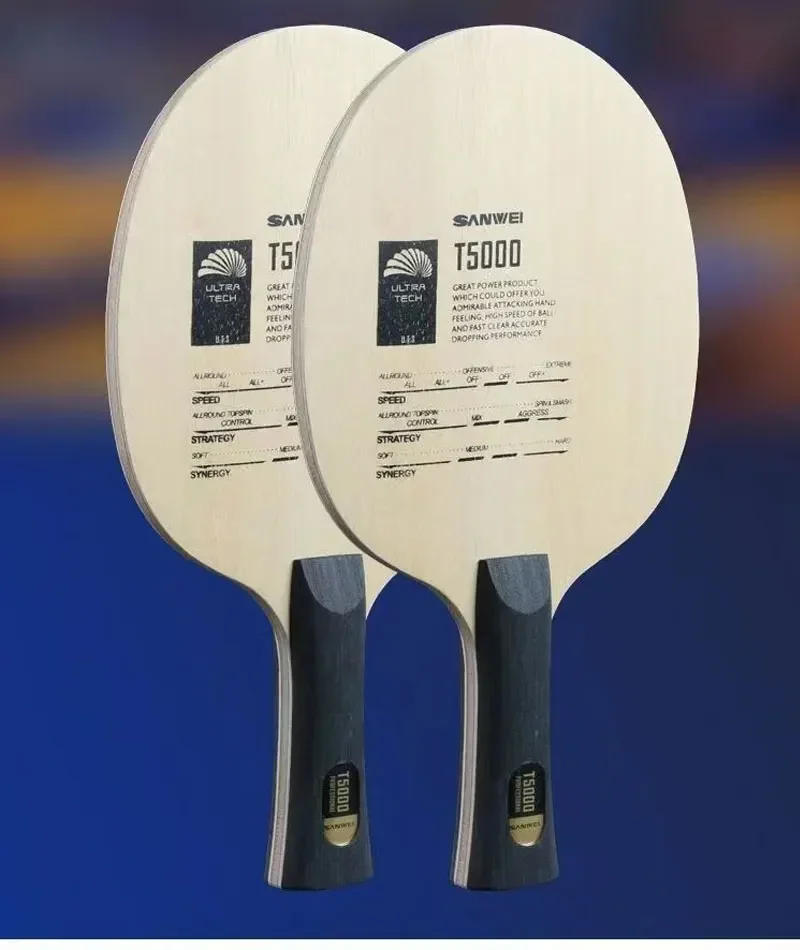 Description Picture 2 of itemSANWEI T5000 Table Tennis Blade 5 Wood 2 Carbon Entry Intermediate Ping Pong Blade for Loop Drive with Fast Attack