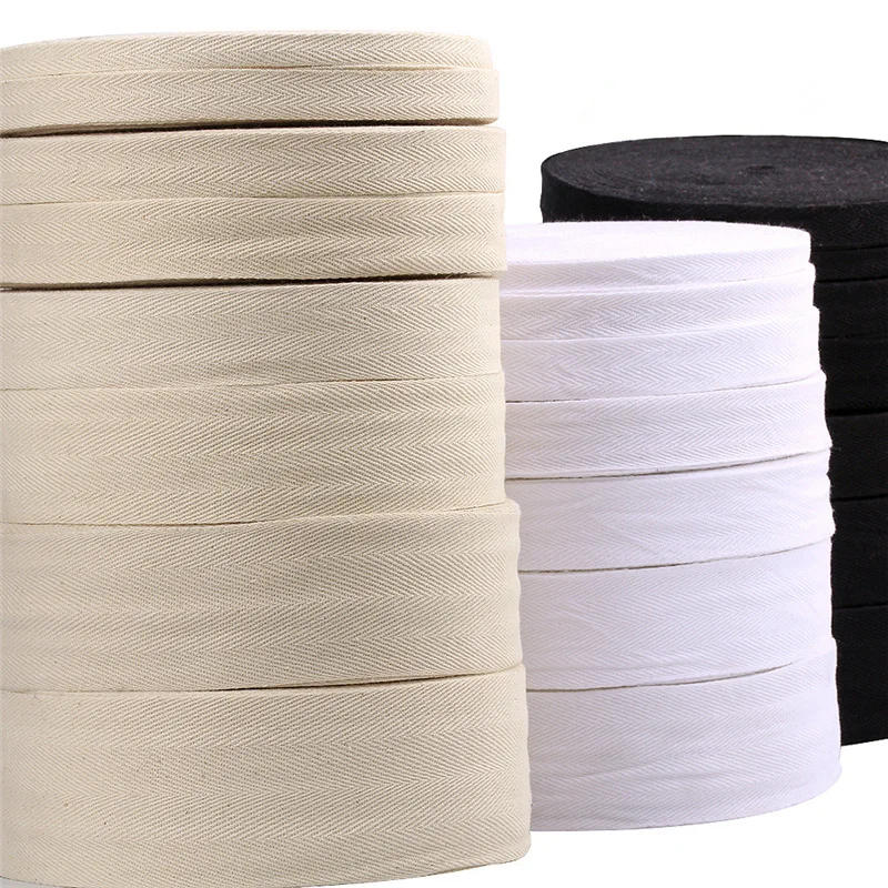 Description Picture 3 of item10/15/20/25/30/40/50mm 100% Cotton Ribbon Hserringbone Ribbon For Party Christmas Wedding Decoration DIY Sewing Fabric Crafts