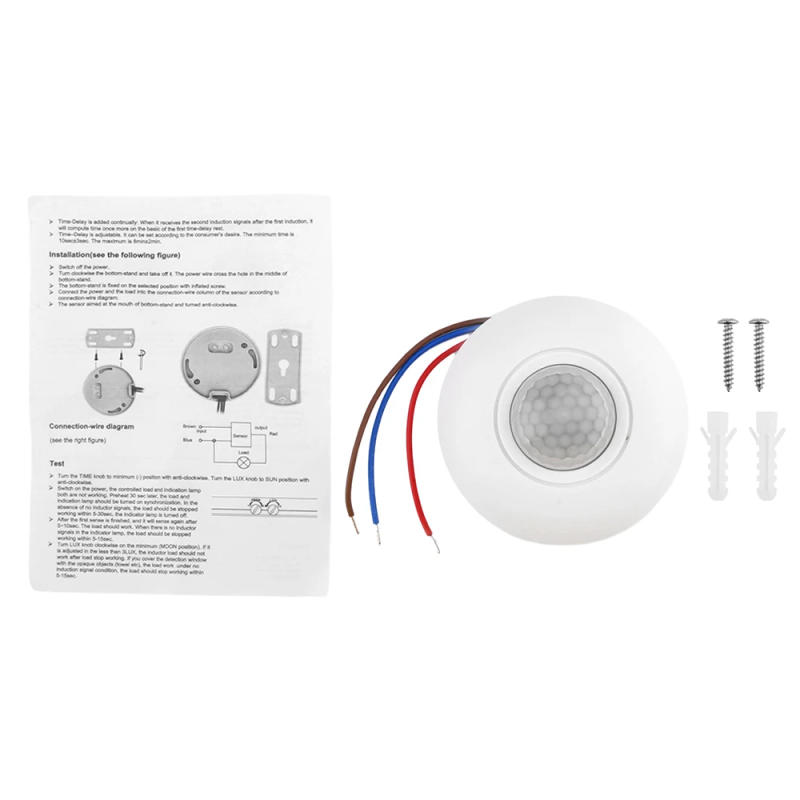 Description Picture 2 of itemAC 85-265V Infrared PIR Motion Sensor Switch with Time Delay 360° Cone Angle Detecting Induction Sensor For LED Ceiling Light