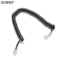6.5FT RJ12 4P4C Male To Male Telephone Handset Cable Extension Cord Curly Coil Line Cable Wire Up To 2M Telephone Coiled Cord