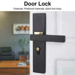 Mute Door Lock Anti-theft Door Handle Lock Split Handle Door Knobs Lock with Keys Security Entrance for Interior Wood Door