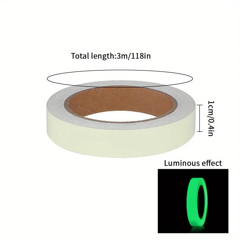 Description Picture 3 of item1 Roll1CM*3M Luminous Tape Stair Fire Warning Stickers Stage Green Fluorescent Anti-collision Warning Sticker Luminescent Tape