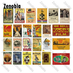 Retro Metal Wall Art Security Camera Sign Kodak Film Plaque for Photo Studio Vintage Decorative Metal Plate for Home Decor