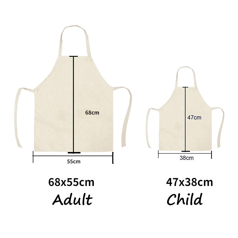 Description Picture 2 of itemCute Dogs Aprons Cartoon Dogs Printed Kitchen Aprons for Women Household Cleaning Accessories Cotton Linen Cooking Apron