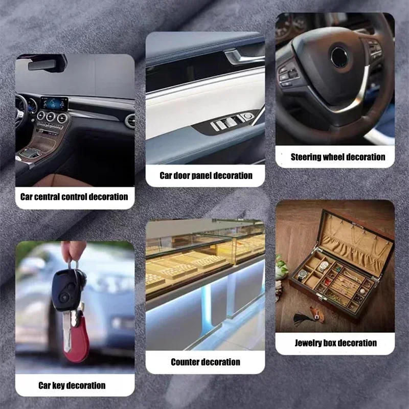 Description Picture 6 of itemSuede Self-adhesive Fabric Adhesive Synthetic Leather Car Interior Dooration Velvet Fabrics Sticker Faux Suede Repair Patches