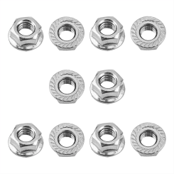 30Pack M8 Serrated Flange Hex Nuts, M8-1.25mm Hexagon Flange Nuts, Locknuts Replacement Nut for DIY Home Mechanism