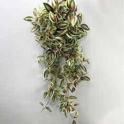Kahaul 75CM Long Artificial Plant Grape Leaves Fake Hanging Silk Leaves Home Garden Wedding Decoration Green Bamboo Twisted Vine