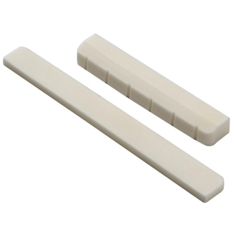 Description Picture 3 of item1Pair 12 Strings Acoustic Guitar Cattle Bone Bridge Saddle Nut Musical Instrument Part Classical Acoustic Guitar Nut Set