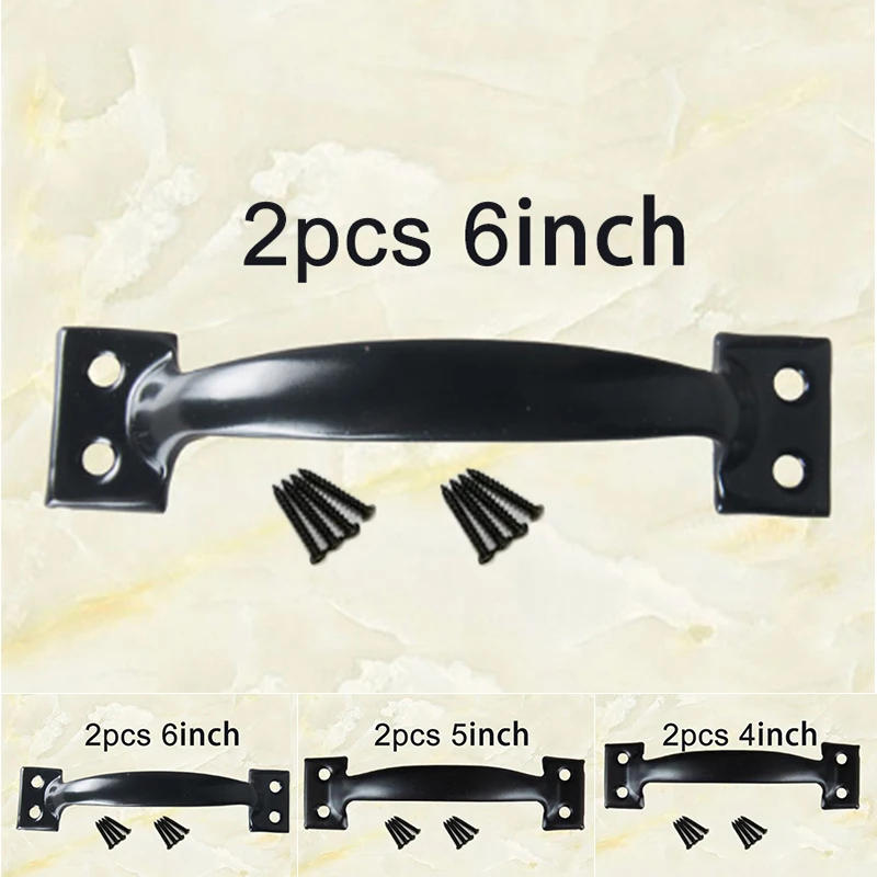 Description Picture 2 of item2Pcs Sliding Barn Door Pull Handle Wood Door Closet Handle Black Door Handles For Interior Doors Handle 8*Screws