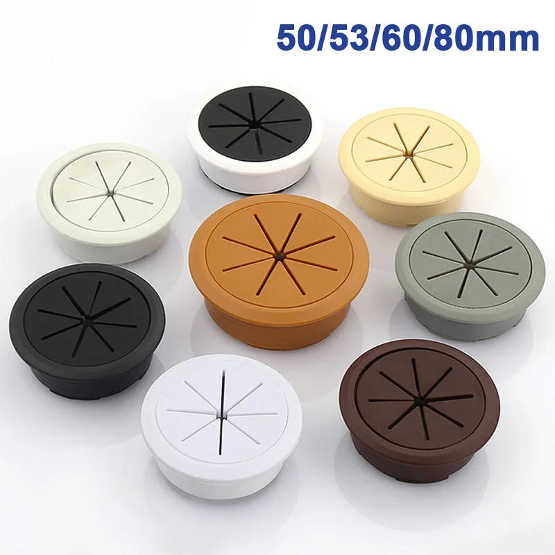 Description Picture 3 of item50/53/60/80mm Desk Wire Hole Cover ABS Plastic Round Cable Box Computer Thread Hole Table Line Hole Cover Decorative 7-color