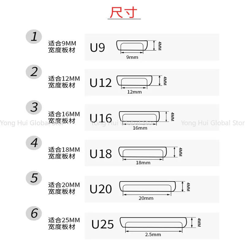 Description Picture 6 of item5M New U-shaped Edge Banding Cabinet Desktop Edge Banding Strip PVC Self-Adhesive Furniture Wood Closet Decoration Strip