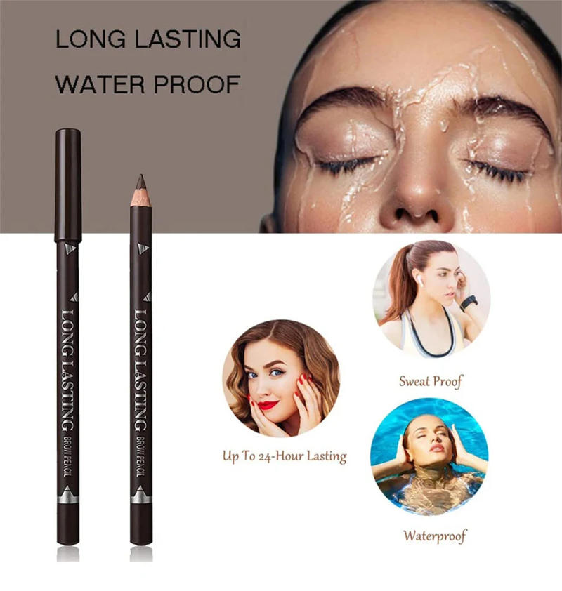 Description Picture 6 of item6pcs Eyebrow Eyeliner Pencils Makeup Waterproof Eye Brow Pen Long-lasting Nice Color Natural Black Brown Cosmetic Beauty Tools