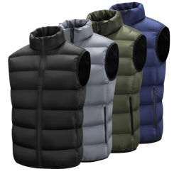 Hooded Male Winter Vest New Spring Autumn Sleeveless Hooded Jacket for Men Fashion Warm Light Plus Size Mens Work Vest Waistcoat