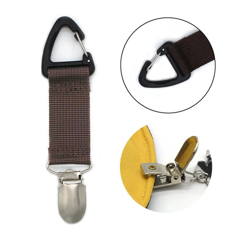 Description Picture 4 of item6 Colors Portable Hat Clip Hanging on Backpack Canvas Fabric Cap Holder for Women Men Travel Hats Storage Organizer Wholesale