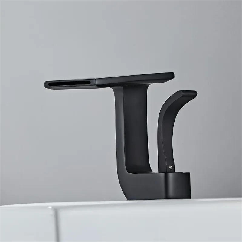 Description Picture 3 of itemBlack Faucet Bathroom Basin Faucets Hot Cold Sink Water Mixer Crane Deck Mounted Single Hole Bathroom Tap White