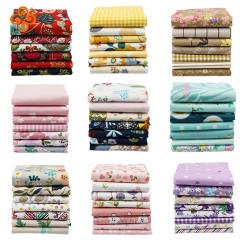 DIY Patchwork Fabric Pink Rose Pattern Material For Hair Bows Sewing Quilt, Doll Costume, Scrapbook Decoration Accessories